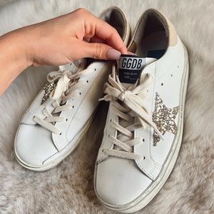 Golden Goose Hi Star Sneakers with Gold Glitter Star!